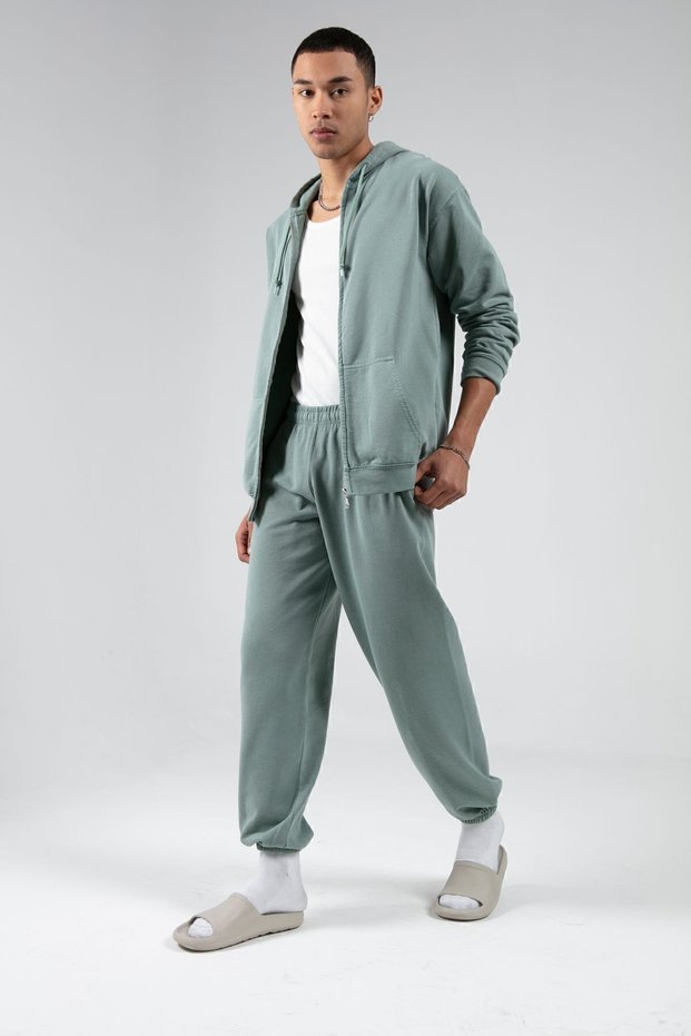 Washed/Distressed/Faded Effect Regular/Normal Fit Jogging Sweatpants | Petrol | Eeu100688853-8853