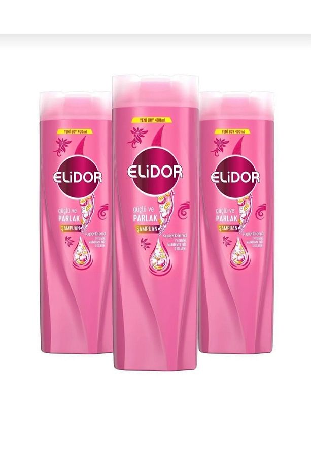 ELİDOR Superblend Saç Bakım Şampuanı Güçlü ve Parlak E Vitamini Makademya Yağı veKolajen 400 ml x3ad - 2