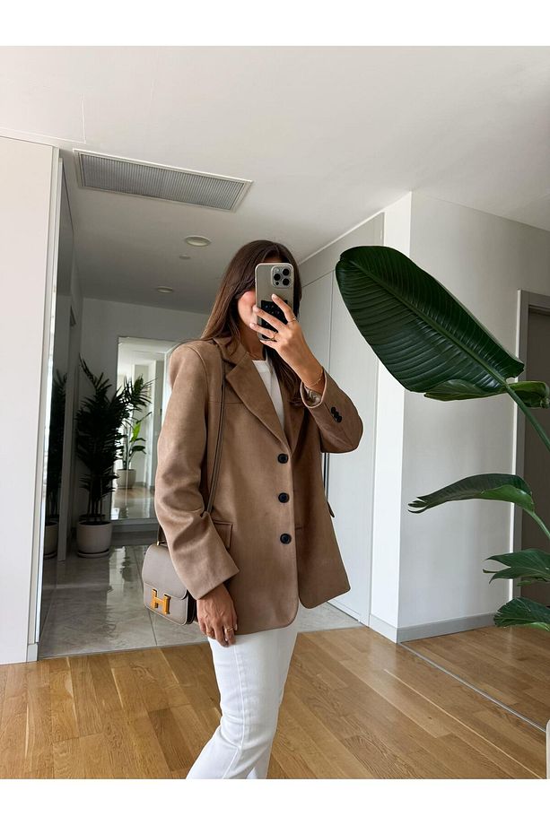 Premium Süet Blazer -Deve Tüyü - 5