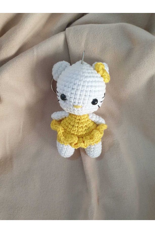 amigurumi örgü anahtarlık hello kitty - 1