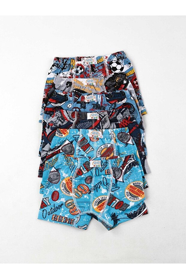 Colorful Patterned Boy's 6-Piece Boxers