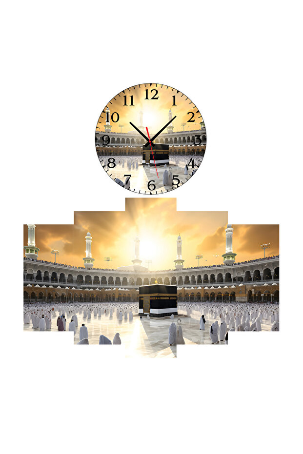 Duvar Mdf Tablo  5 Parça Set Ve saatli - 2