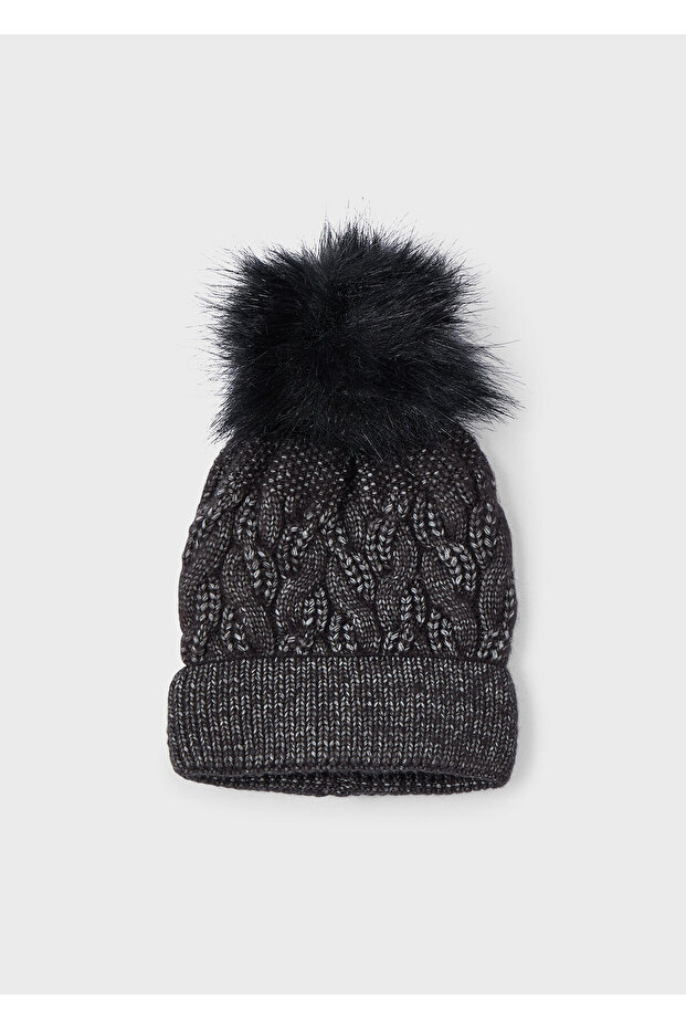 Kız Çocuk Örme Bere Siyah - 1