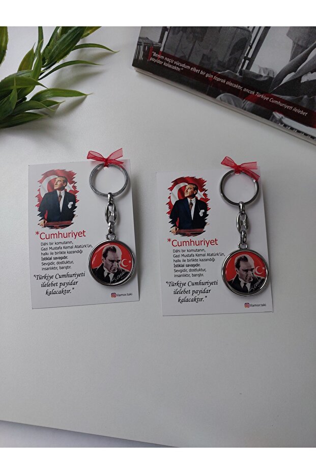 1 Piece 29 October Republic Day Mustafa Kemal Atatürk Logo Keychain
