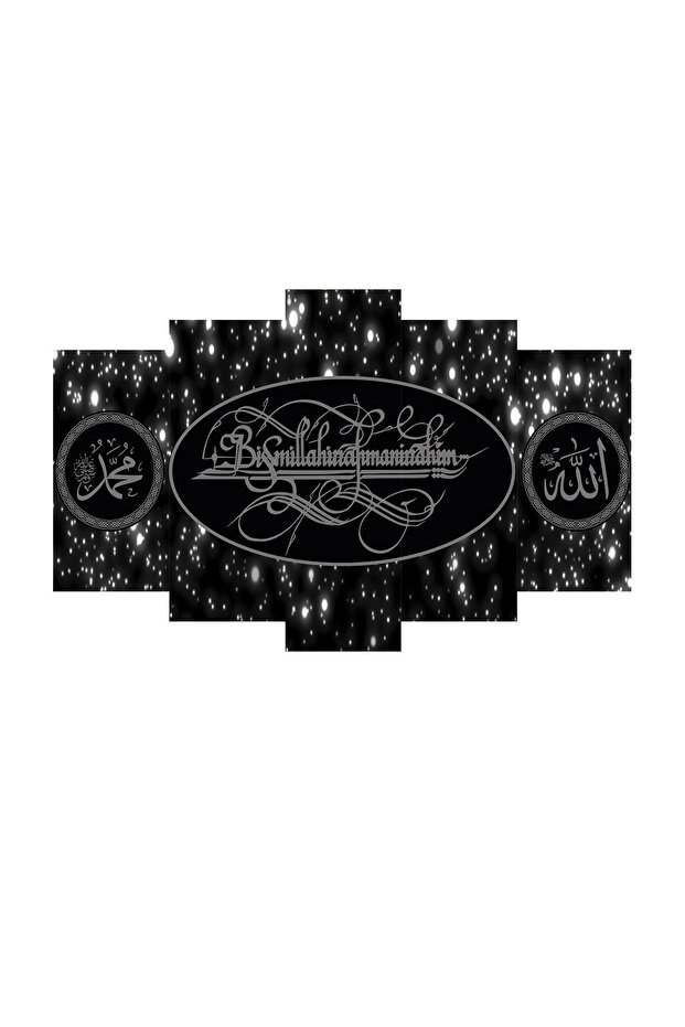 Duvar Mdf Tablo  5 Parça Set Ve saatli - 4