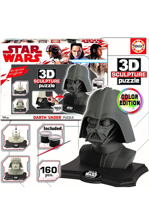 Star Wars Darth Vader 3D Heykel Puzzle Sculpture Pazıl 160 Parça - 2