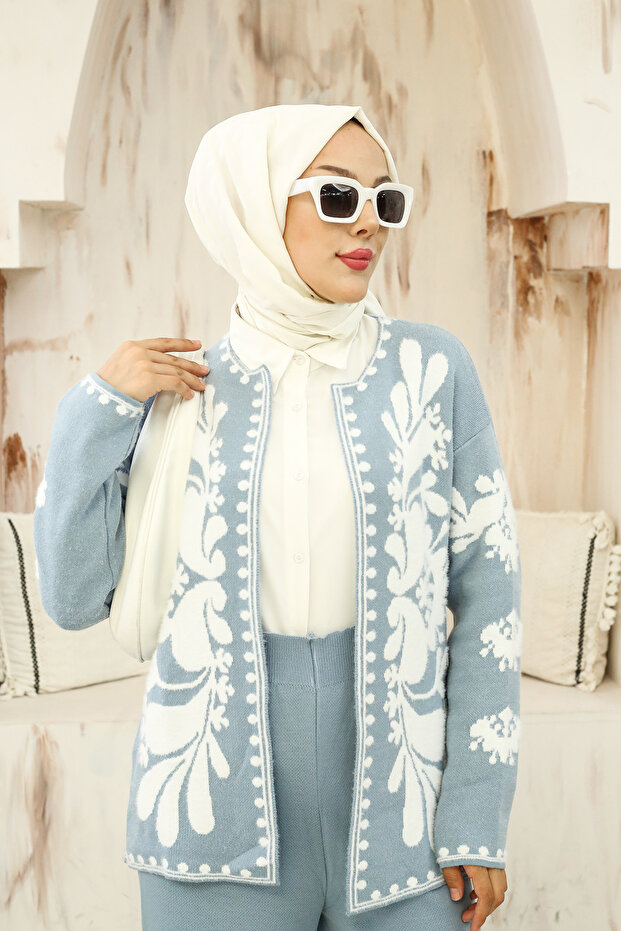 Knitwear Double Set - Authentic Patterned Jacket - 7
