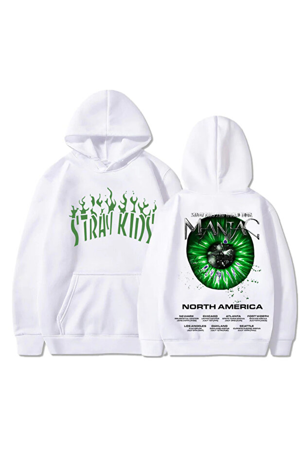 Straykids Maniac 2Nd World Tour Printed 3 Thread Quality Hooded Oversize Sweatshirt