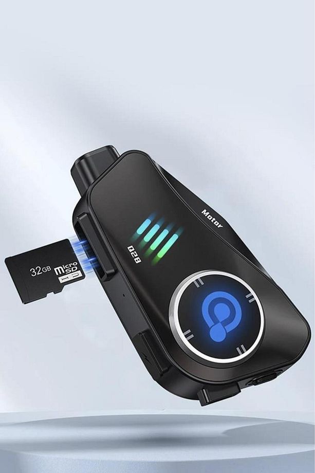 Q28 Intercom +32GB SD Kartlı Bluetooth Motorsiklet Kask Kulaklığı İnterkom - 8