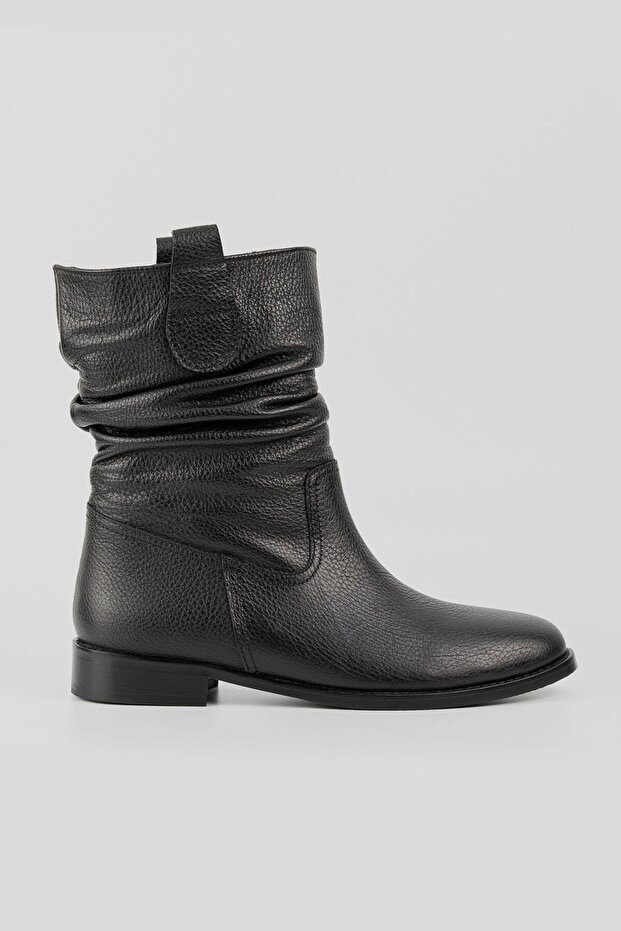 Women's Black Genuine Leather Size 35-41 Gusseted Boots & Booties
