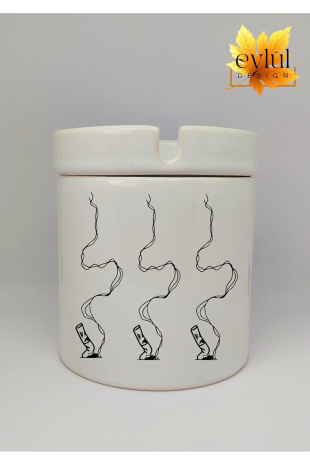 Extinguished Cigarettes Special Design Printed Ceramic Ashtray Odorless Plate
