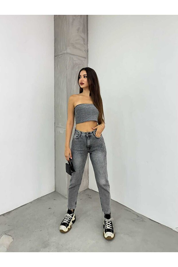 Women's Mom Jean with Kn Belt Epaulettes