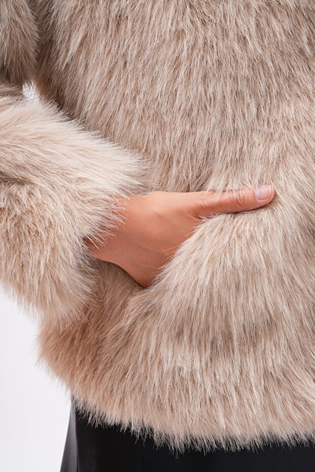 Kapüşonlu Kürk Ceket - 7