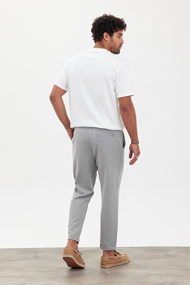 Çizgili Regular Erkek Pantolon - 5