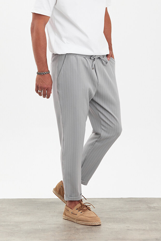 Çizgili Regular Erkek Pantolon - 1