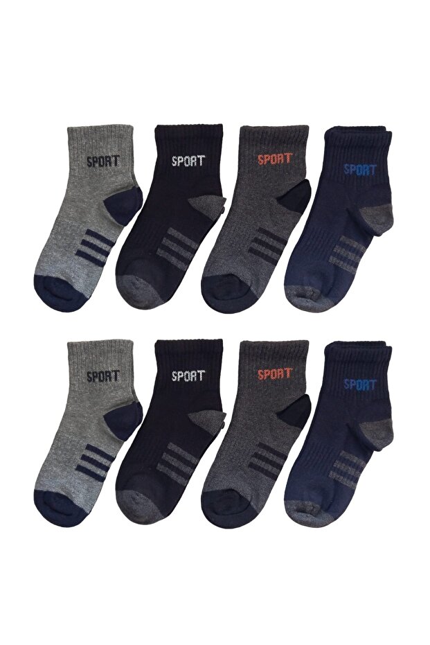 8 أزواج من الجوارب للأولاد منقوشة بدون خياطة - 1