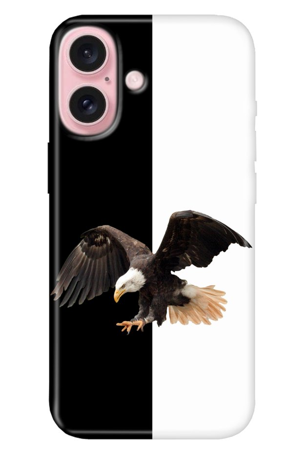 iPhone 16 Case Phone Case Iphone16 Printed Black with White Piece
