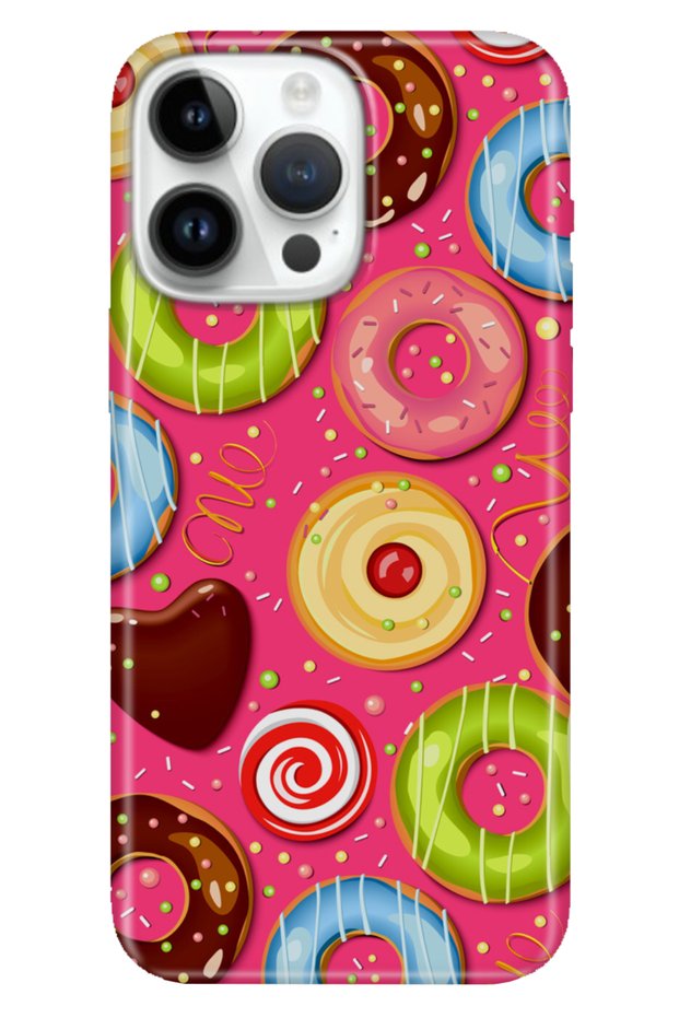 Case for iPhone 16 Pro Silicone Patterned 16 Pro Cover Donut