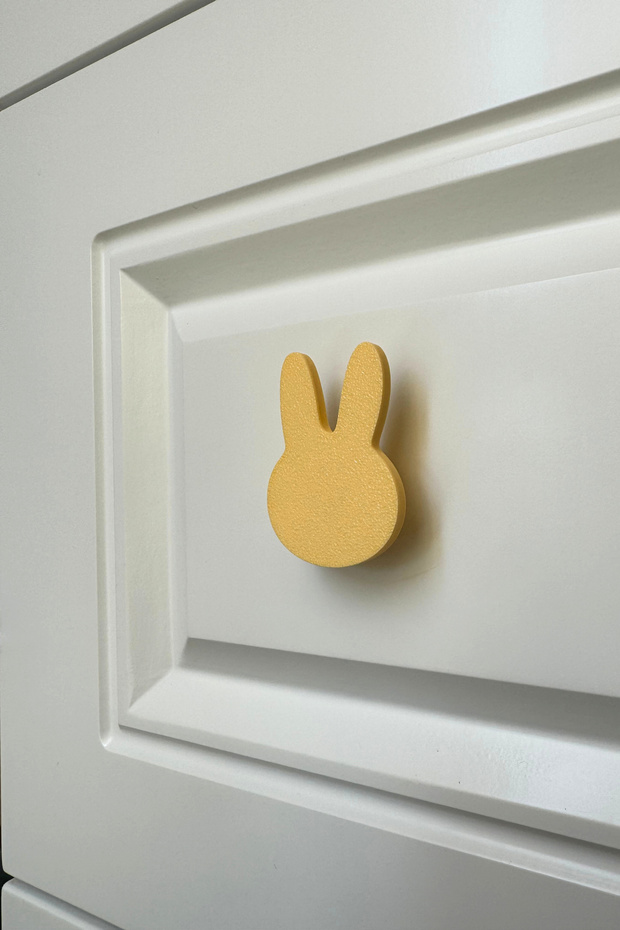 Yellow Rabbit Cabinet Handle - Modern, Cute Furniture Handle for Children's Room, Kitchen and Bathroom, Dh