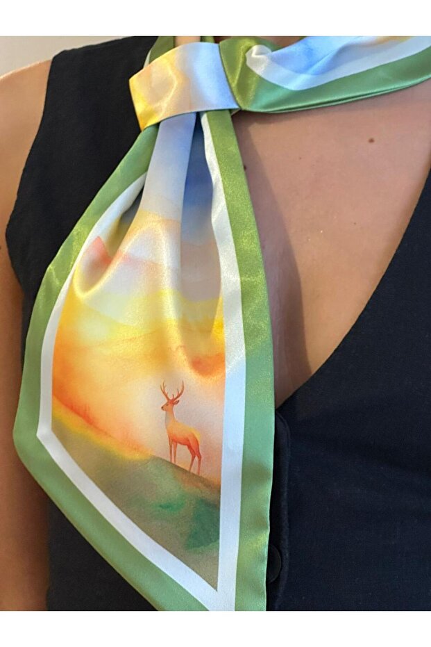 وشاح ربطة عنق بنمط الغزلان - 1