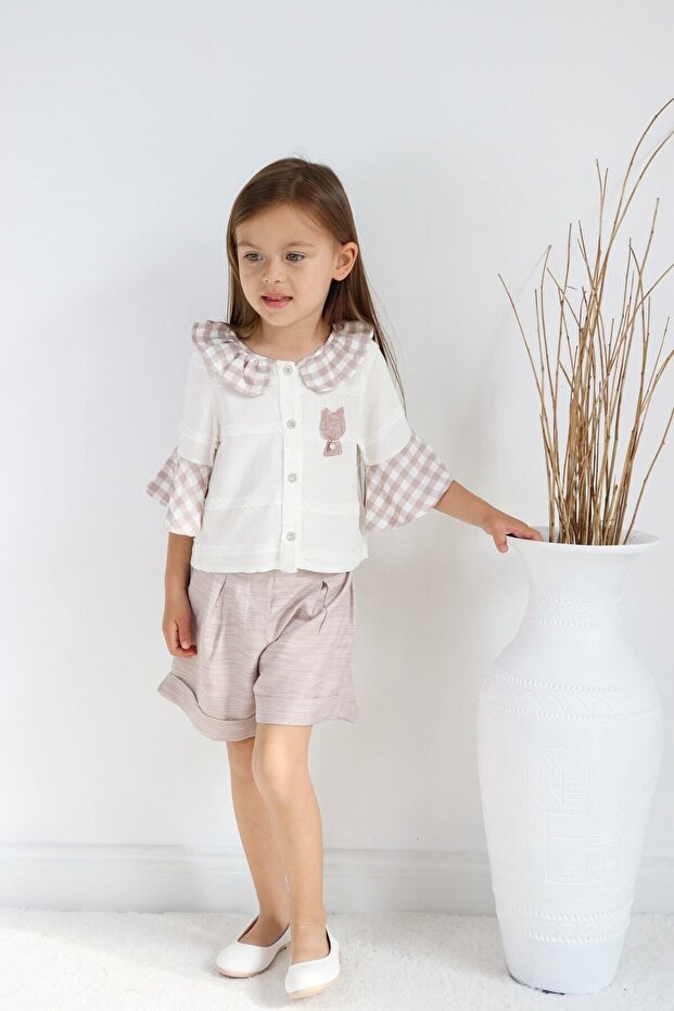 Top and Bottom as Set, Shorts Set, Blouse, Shirt, Summer, Summer Set, Shorts, Girl