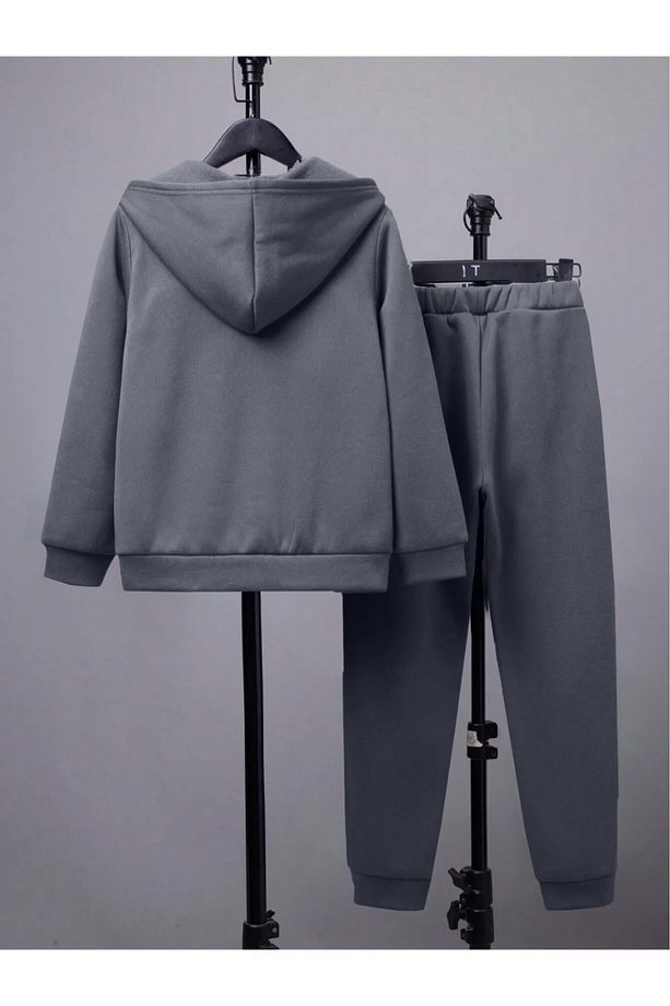 Çocuk New York Baskılı 3'lü Set Ceket Sweat Ve Eşofman Takımı - 3