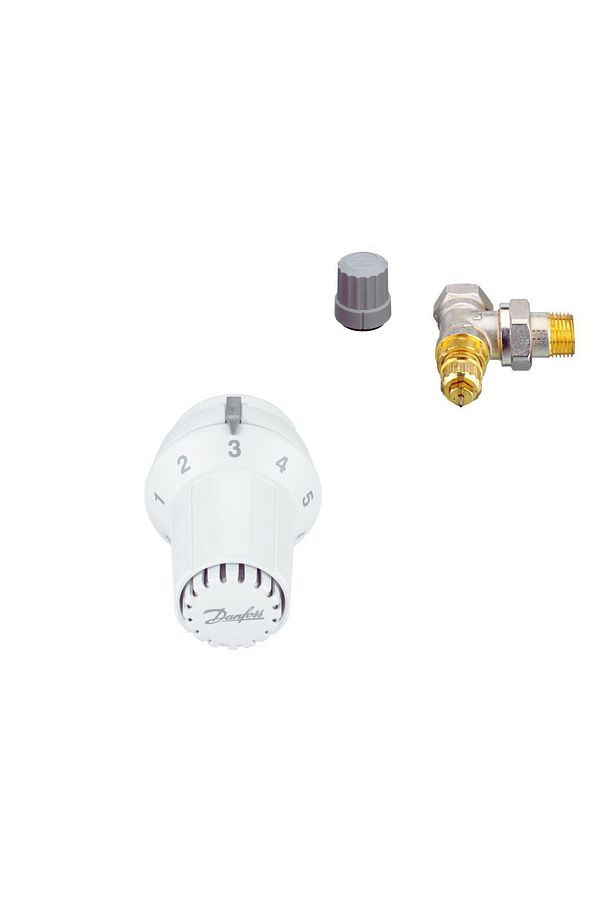 1/2" Köşe Tip Termostatik Radyatör Vana Takımı - 3