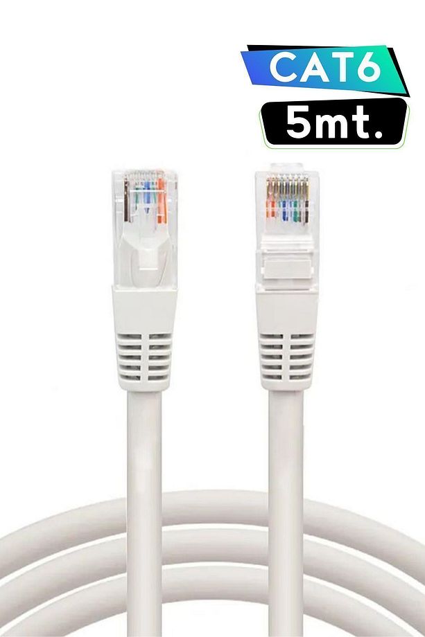 Cat6 5mt Ethernet Kablosu 1000mbps 5 Metre Fabrikasyon Internet Kablosu - 1