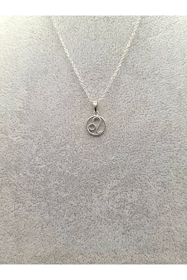 Gümüş Renk Aslan Burcu Model Kolye - 2