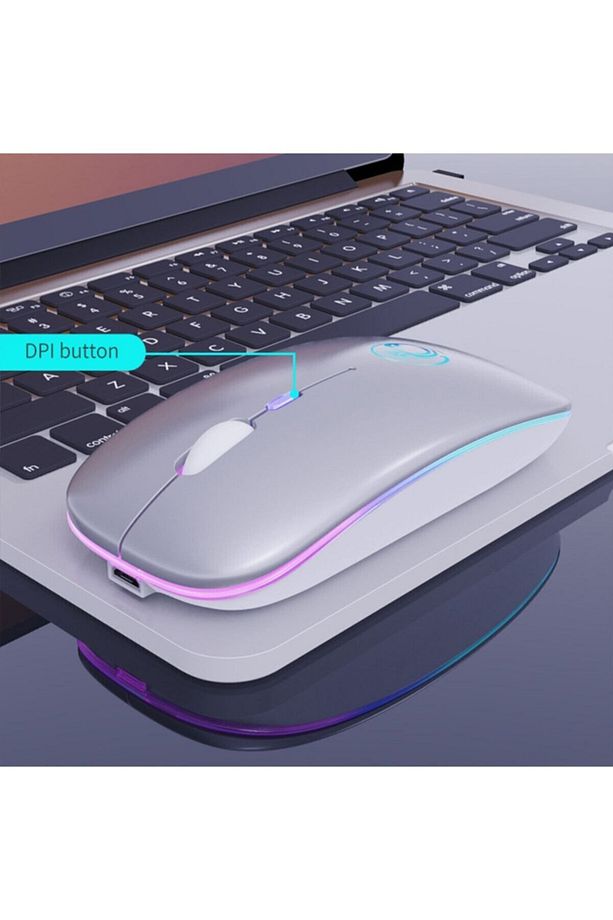 Wm-1620 Kablosuz Şarj Edilebilir 1600dpi Led Işıklı Şarjlı Sessiz Beyaz Mouse - 2