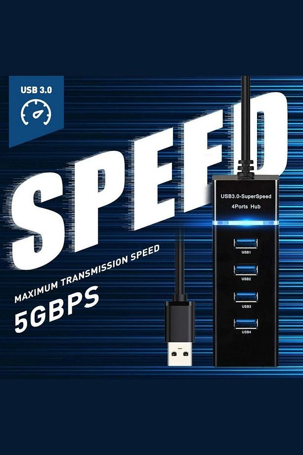 3.0 USB Çoğaltıcı 4 Port Yüksek Hızlı USB HUB Çoklayıcı Laptop / Notebook / PC Uyumlu - 3