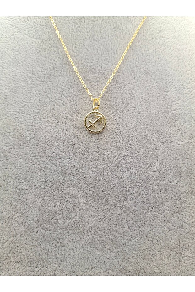 Altın Renk Yay Burcu Model Kolye - 2