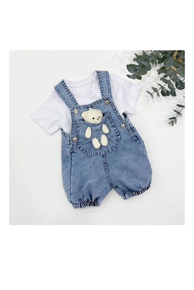 Jean Unisex Baby Slopet Double Set with Teddy Bear