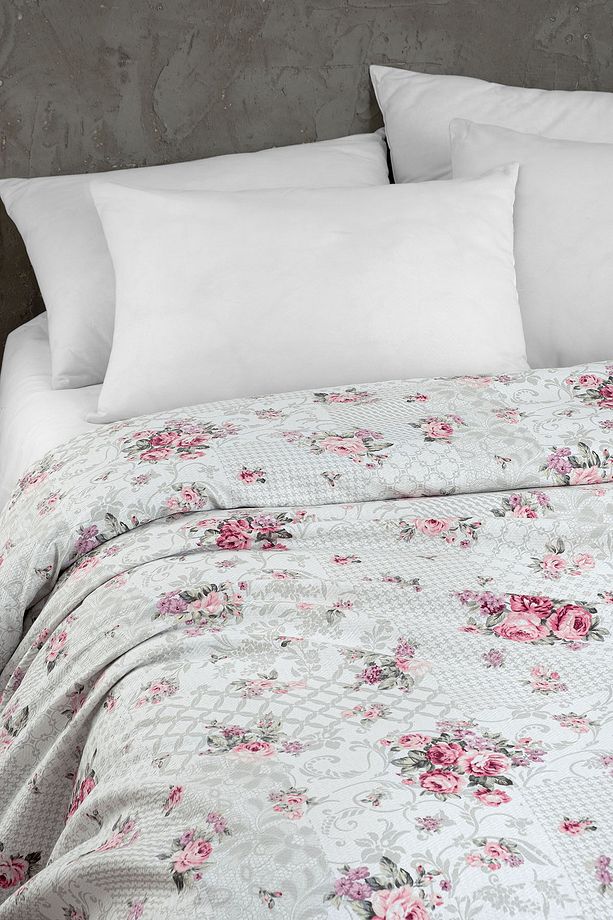 %100 Pamuk Baskılı Malva Pike Tek Kişilik - 160x230 Cm - 3