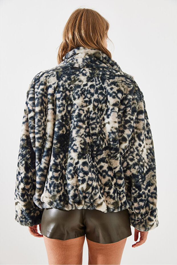 Dámský kabát z umělé kožešiny s leopardím vzorem – 2426 60251795 - 3