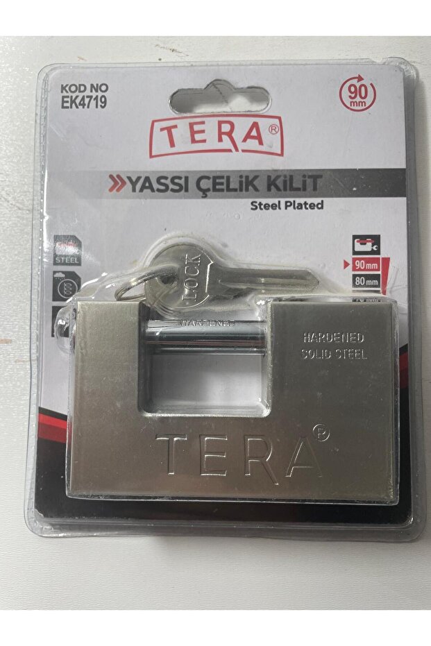 YASSI ÇELİK ASMA KİLİT 90 MM - 1