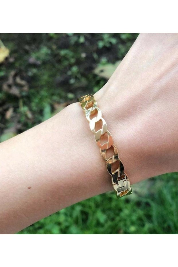 Gold Color 316l Steel Bracelet with Vintage Chain Look