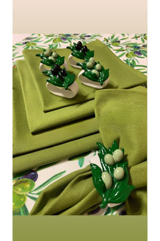 6-Piece Olive Leaf and Olive Napkin Rings/ Napkin Rings