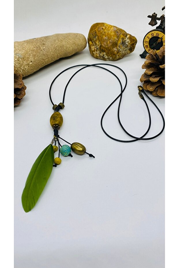 Handmade Ethnic Authentic Hippie Bohemian Feather Long Necklace