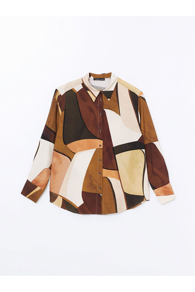 Lcwaıkı Classic Green Patterned Women's Shirt