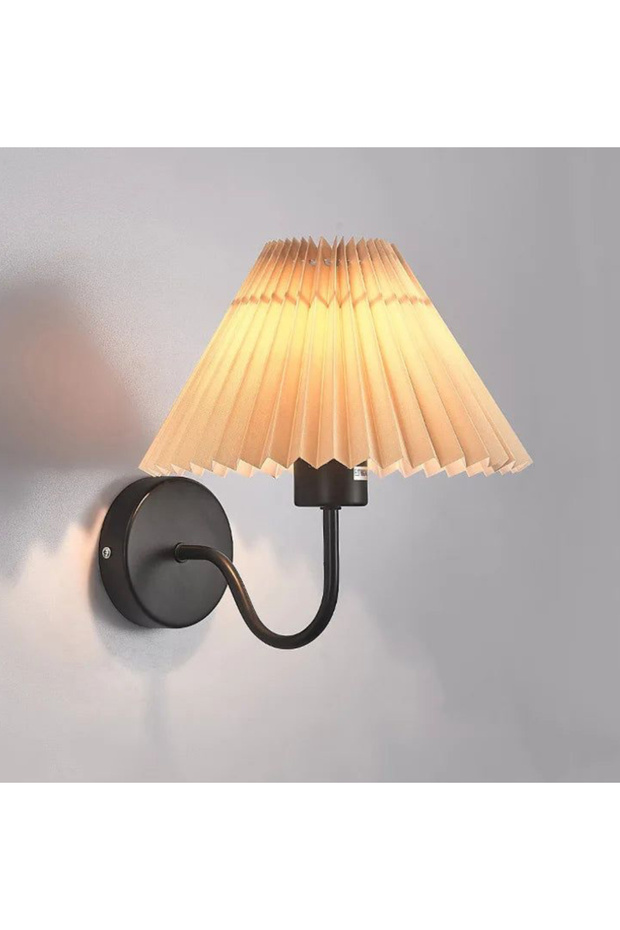 Pilli Aplik Kablosuz Tak Çalıştır Krem Abajur Umbrella Aplik Siyah 1 Adet - 1