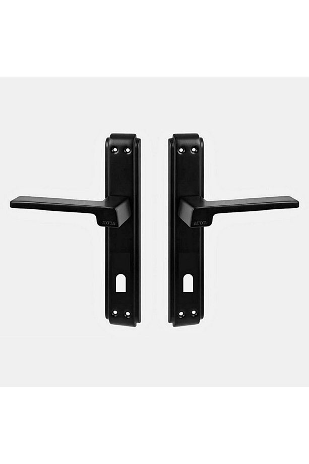 Anka Aynalı (ODA) Kapı Kolu Mat Siyah / Siyah Kapı Kilidi 40mm / Set Olarak - 2