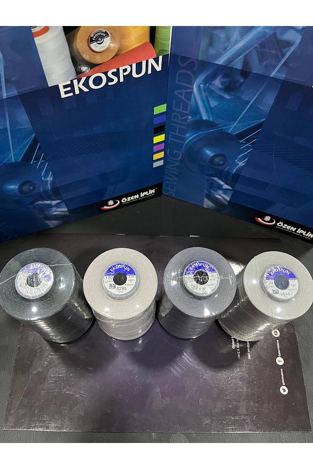 4' LÜ  Set Dikiş Ipliği 120 No 5000m Polyester EKOSPUN , YÜKSEK MUKAVVEMETLİ , ULTRA KALİTELİ - 3