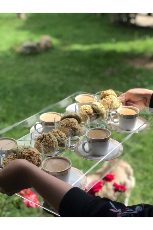 صينية تقديم مزخرفة من زجاج شبكي مقاس 30x50 سم
