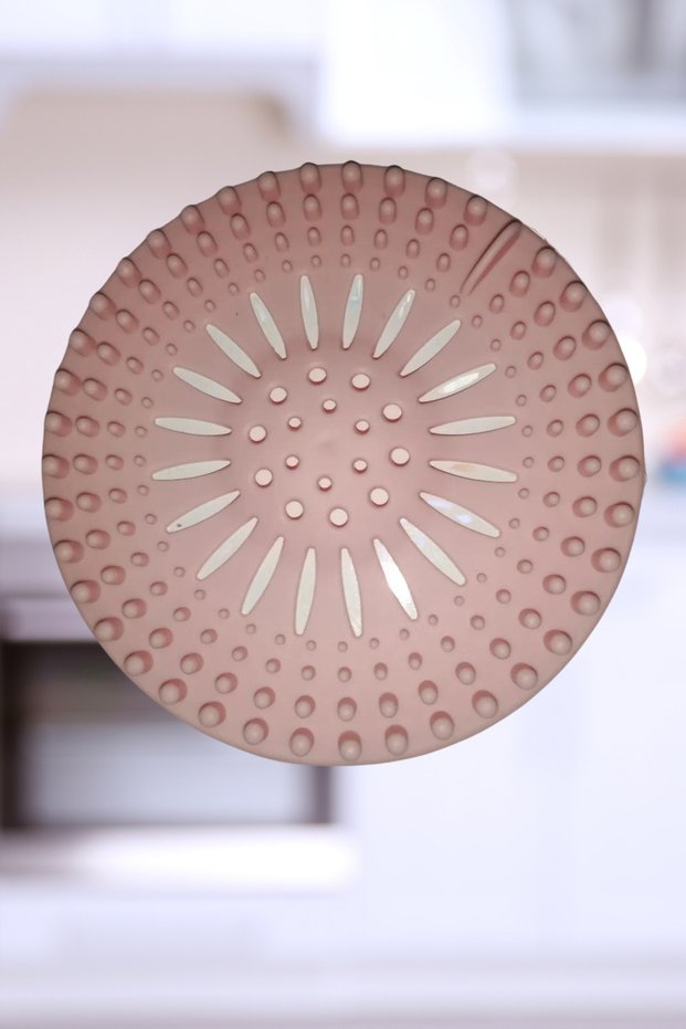 Sink Strainer Non-Slip Round Silicone Strainer Powder Pink