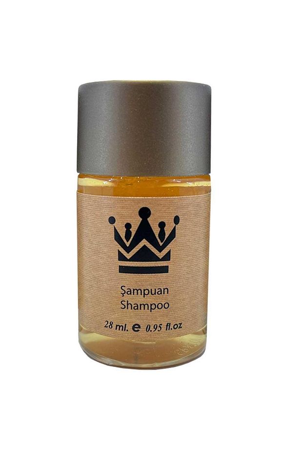 1500 Adet Standart Otel Şampuanı Geniş Kapak Kraft 30 ml Silindir Şişe Tek Kullanımlık Kullan At - 1