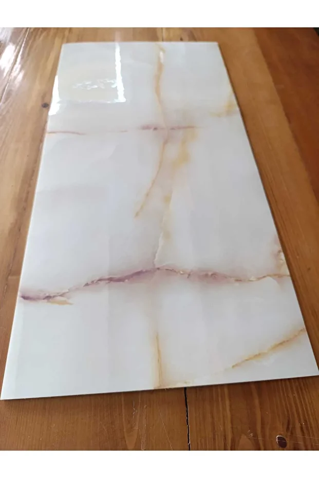 30x60cm Mermer Desenli Yapışkanlı Seramik Desen Mutfak Banyo Wc Pvc Duvar Kaplama Paneli - 1 Adet - 1
