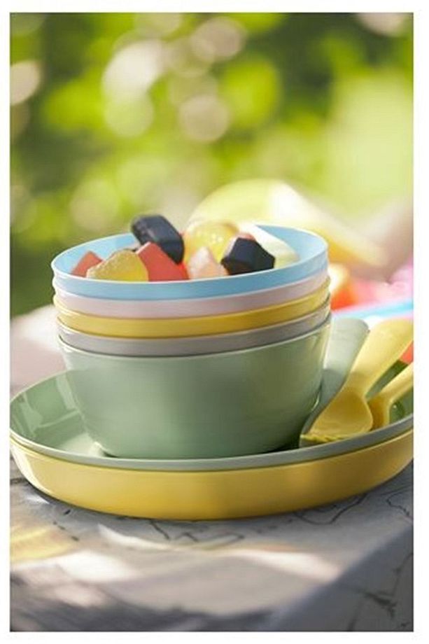 Plastik Kalas Tabak Seti Pastel Tonlar 6 Adet Çukur Tabak Modern BPA Free 6 Parça Sarı Yuvarlak 19 - 2