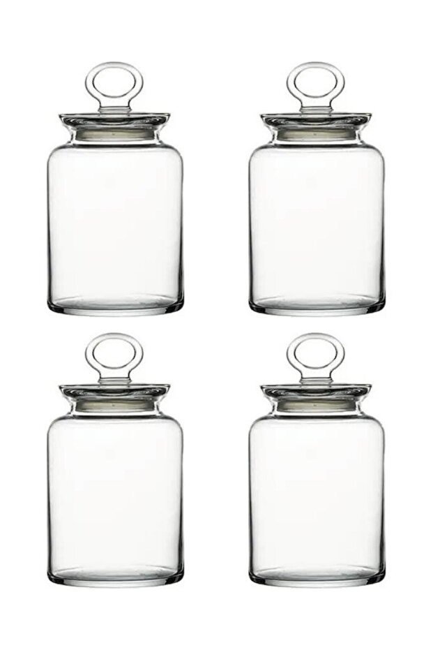 98673 Kitchen Series Glass Jar with Lid and Seal 1.5 Liter - 4 Pieces