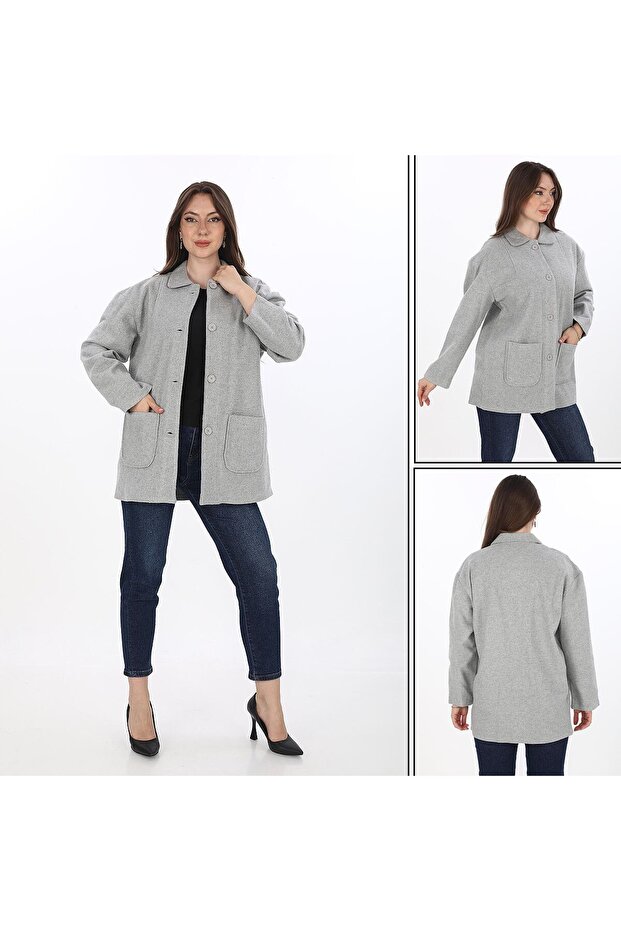 Women's Stamp Jacket & Coat with Buttoned Pockets
